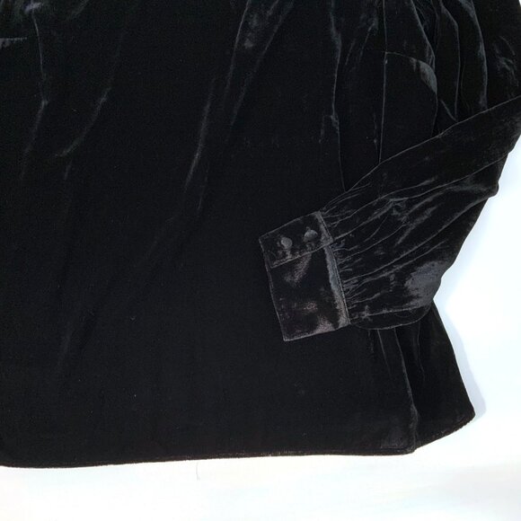 New Talbots Black Velvet Long-Sleeve Top Rhinestone Embellished  Sz L - Picture 13 of 16
